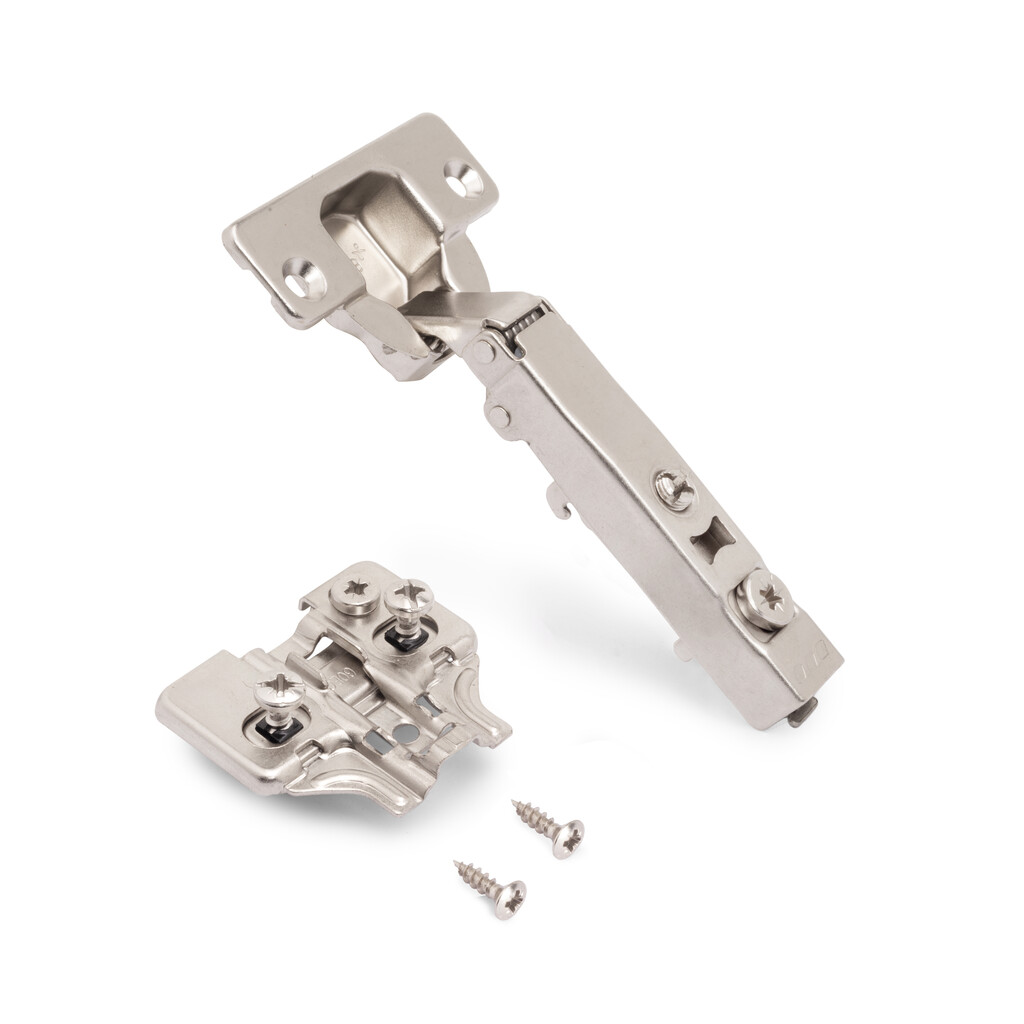 Lote de 20 bisagras rectas X92 con cierre suave y suplementos montaje mixto, Diámetro 5x9.5mm, Altura 0, Acero, Níquel-3