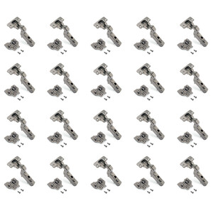 Kit von 20 Topfscharniere X91 Innenanschlag mit Schlie&szlig;automatik und Euro Extras, H&ouml;he 0, Stahl, Titan-Ausf&uuml;hrung Produktfoto