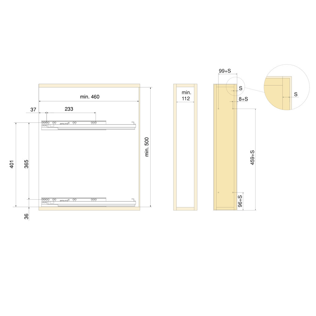 Side Bottle rack pull out with soft closing TitaneMax, module 150mm, Steel, Anthracite grey-3