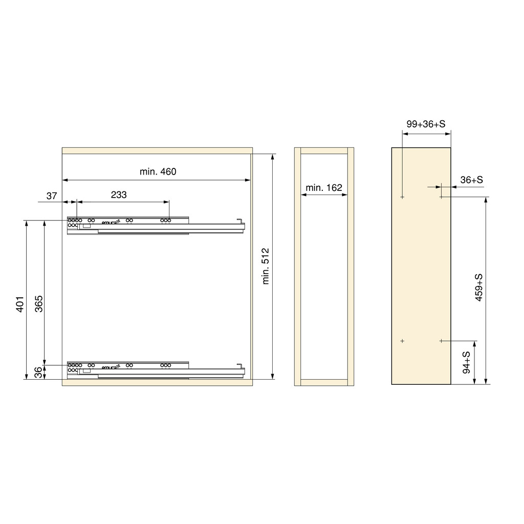 Flaschenhalter TitaneMax, seitlich, auziehbar, mit Schließautomatik, Modul 200mm, Stahl, Anthrazitgrau-3