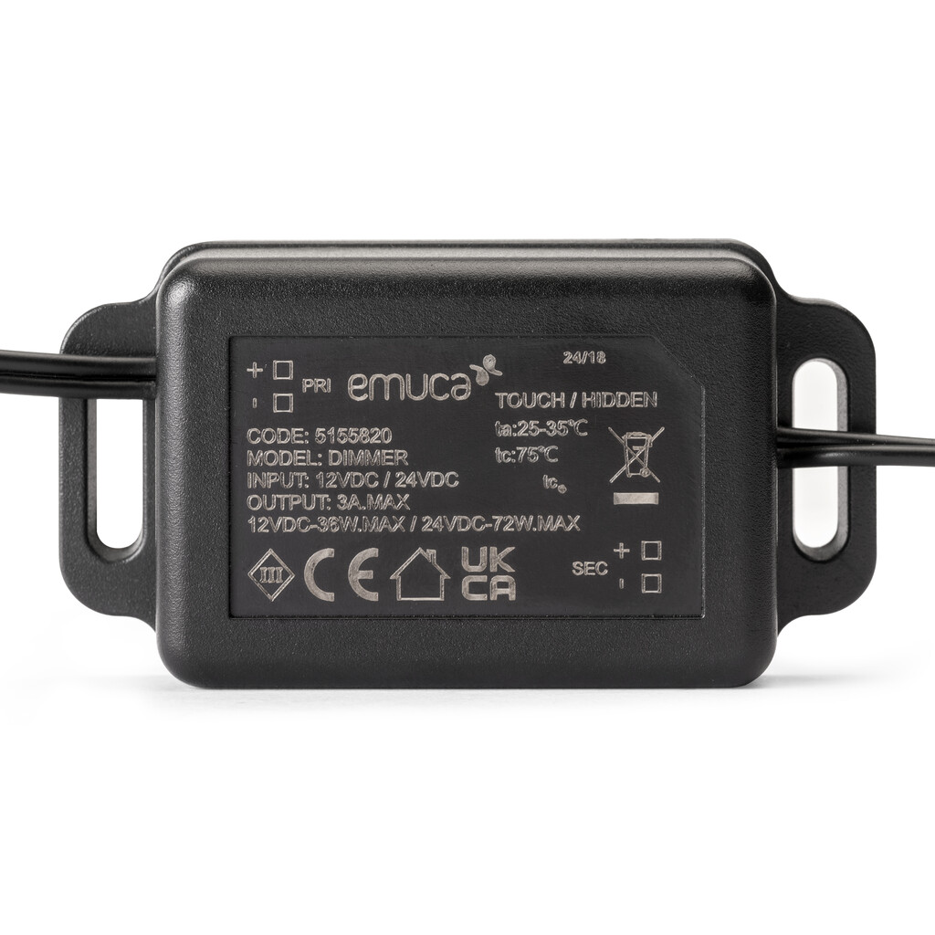 Sensor oculto LED Smart touch/dimmer (táctil) (12V DC) (24V DC), Plástico, Plástico preto-4