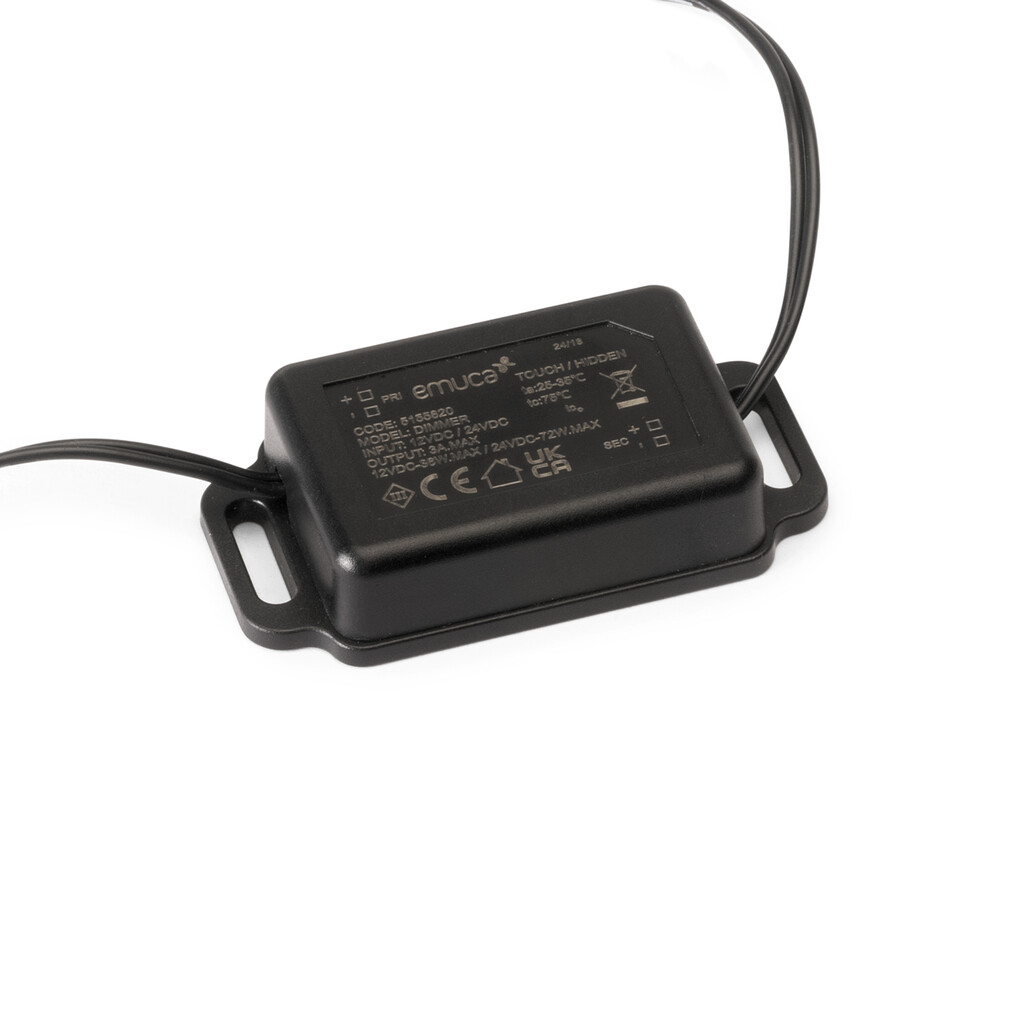 Sensor oculto LED Smart touch/dimmer (táctil) (12V DC) (24V DC), Plástico, Plástico preto-3