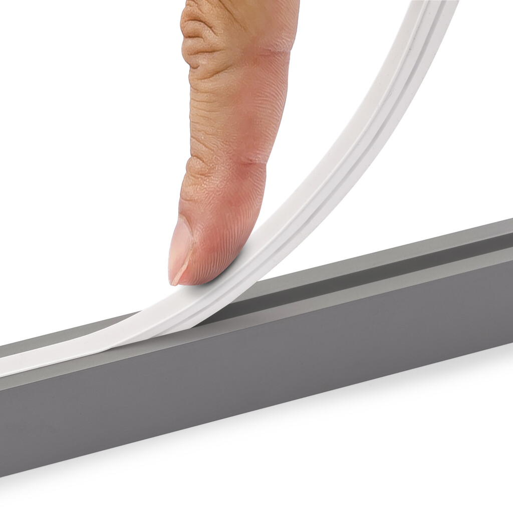 Kit barre pour armoire Luxe, ruban LED 4,5x8 Neonlynx V, détecteur de mouvement RF Smart et convertisseur Smart (24V DC), longueur 900mm, Lumière blanche chaude 2.700K, Aluminium et Plastique, Titane-12