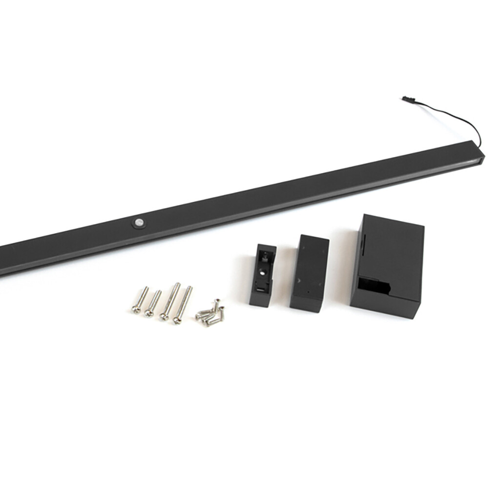 Varão de roupeiro Castor com luz LED, bateria removível e sensor de movimento, 558, Preto texturado-Primary