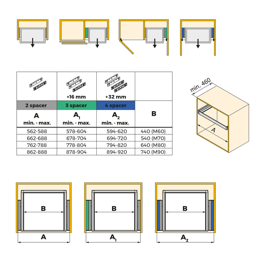 Ensemble de 2 Entretoise latérale pour le cadre Quartz, Plastique, Titane-3