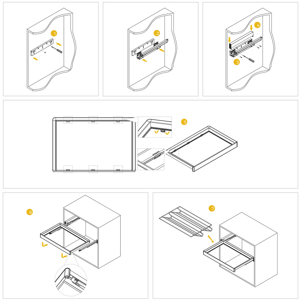 Kit  cassetto portascarpe e telaio regolabile Quartz per armadi, chiusura ammortizzata e estrazione totale,, modulo 60 cm, finitura Titanio
-3