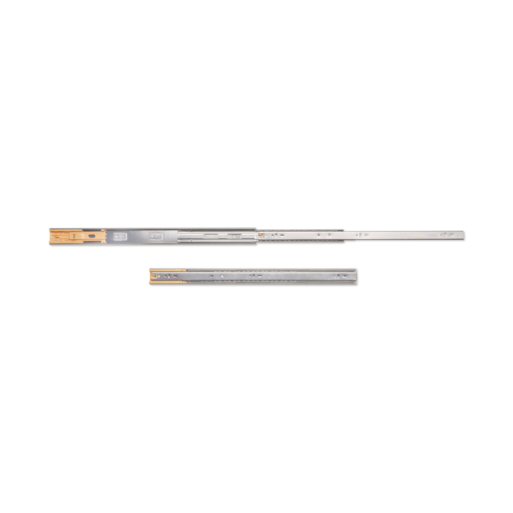 Satz kugelgelagerter Korpusschieneen für Schubladen mit Vollauszug, mit Schließautomatik, Höhe 45mm, Länge 550mm, Stahl, Verzinkt-Primary