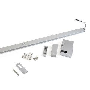 Castor LED wardrobe rail with pull-out battery and motion sensor, L1.158mm, Plastic and aluminium, Metallic grey product photo