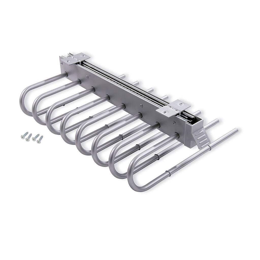 Ausziehbarer Hosenbügel, Links, Grau metallic, Stahl und Kunststoff-Primary