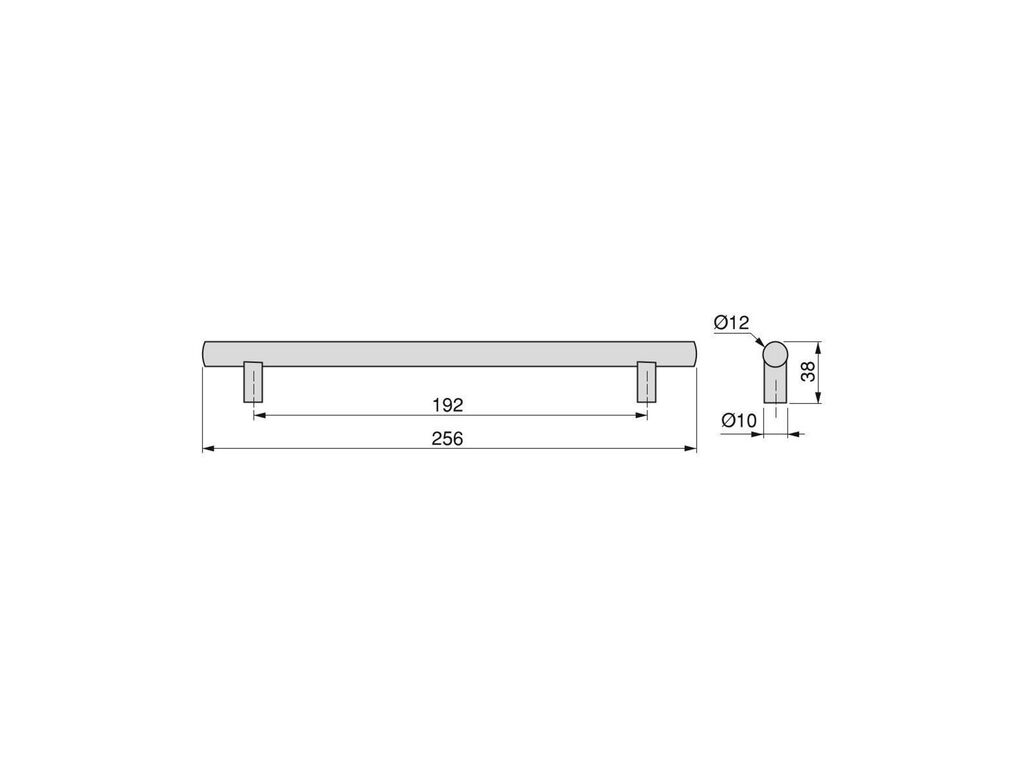 Lot von 20 Möbelgriffe Miami, L272mm, 192mm Achsenabstand, Edelstahl, Schwarz lackiert-1
