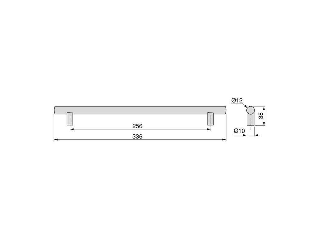 Lot of 20 furniture handles Miami, L336mm, 256mm interaxis, Stainless steel, Black painted-1