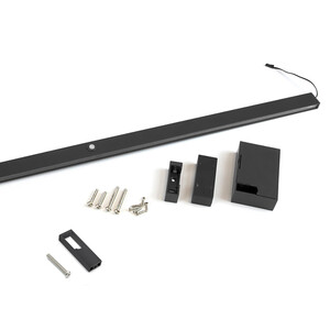 Castor LED wardrobe rail with pull-out battery and motion sensor, L1.158mm, Plastic and Aluminium, Textured black painted product photo