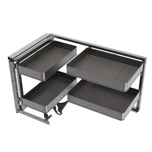 Armadio Estraibile Per Angolo Cieco Cucina – 4 Cestini, 80 Kg Di Portata, Per Ante Da 800/900 Mm