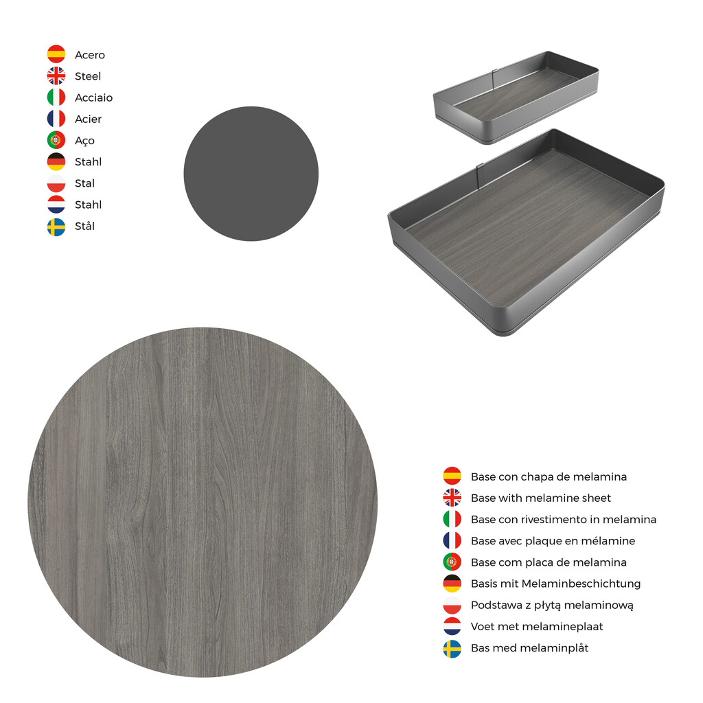 Harmony pull out corner module for kitchen furnitures, Right, Steel and Wood, Anthracite grey-9