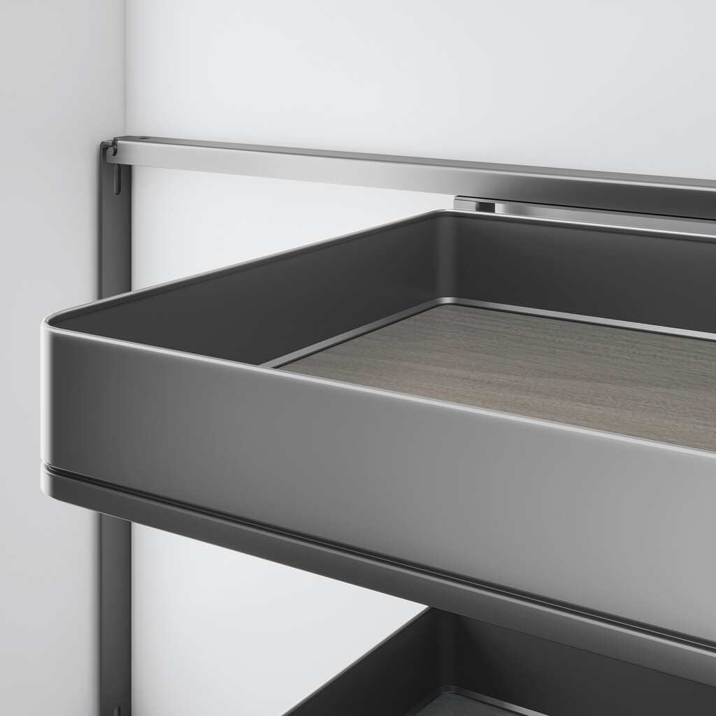 Harmony pull out corner module for kitchen furnitures, Right, Steel and Wood, Anthracite grey-6