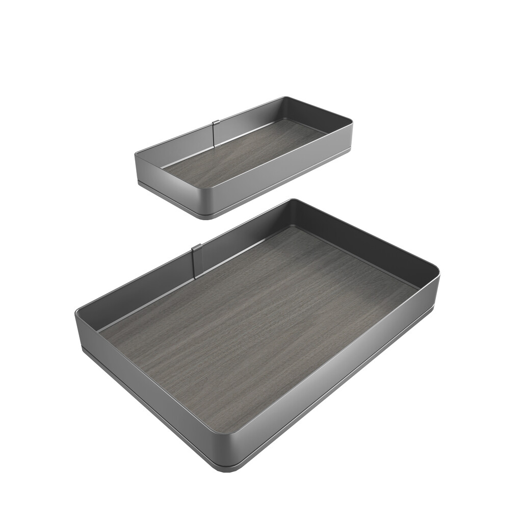 Harmony pull out corner module for kitchen furnitures, Right, Steel and Wood, Anthracite grey-7