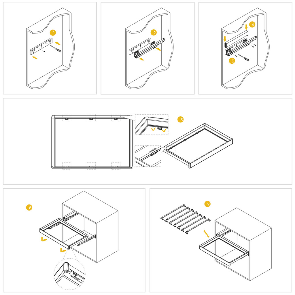 Kit  portapantaloni a 7 aste e telaio regolabile Quartz per armadi, chiusura ammortizzata e estrazione totale, modulo 60 cm, finitura Titanio-3