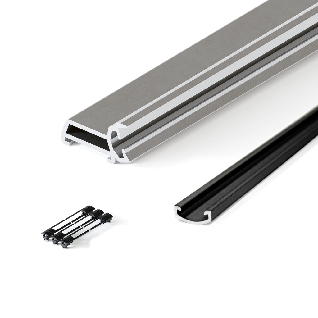 Jogo de perfis verticais Folding Concepta3 para portas de corer, Peso 20 kg, Alumínio, Anodizado negro-Primary