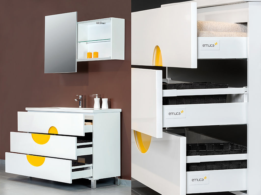 Kitchen Vantage-Q drawer kit, height 141 mm, depth 450 mm, with gallery rails, soft close, Steel, White-2