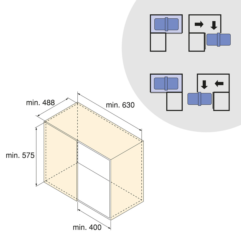 Harmony Auszugsklapp-Ecksystem für Küchenmöbel, Rechts/Links, Stahl und Holz, Anthrazitgrau-4