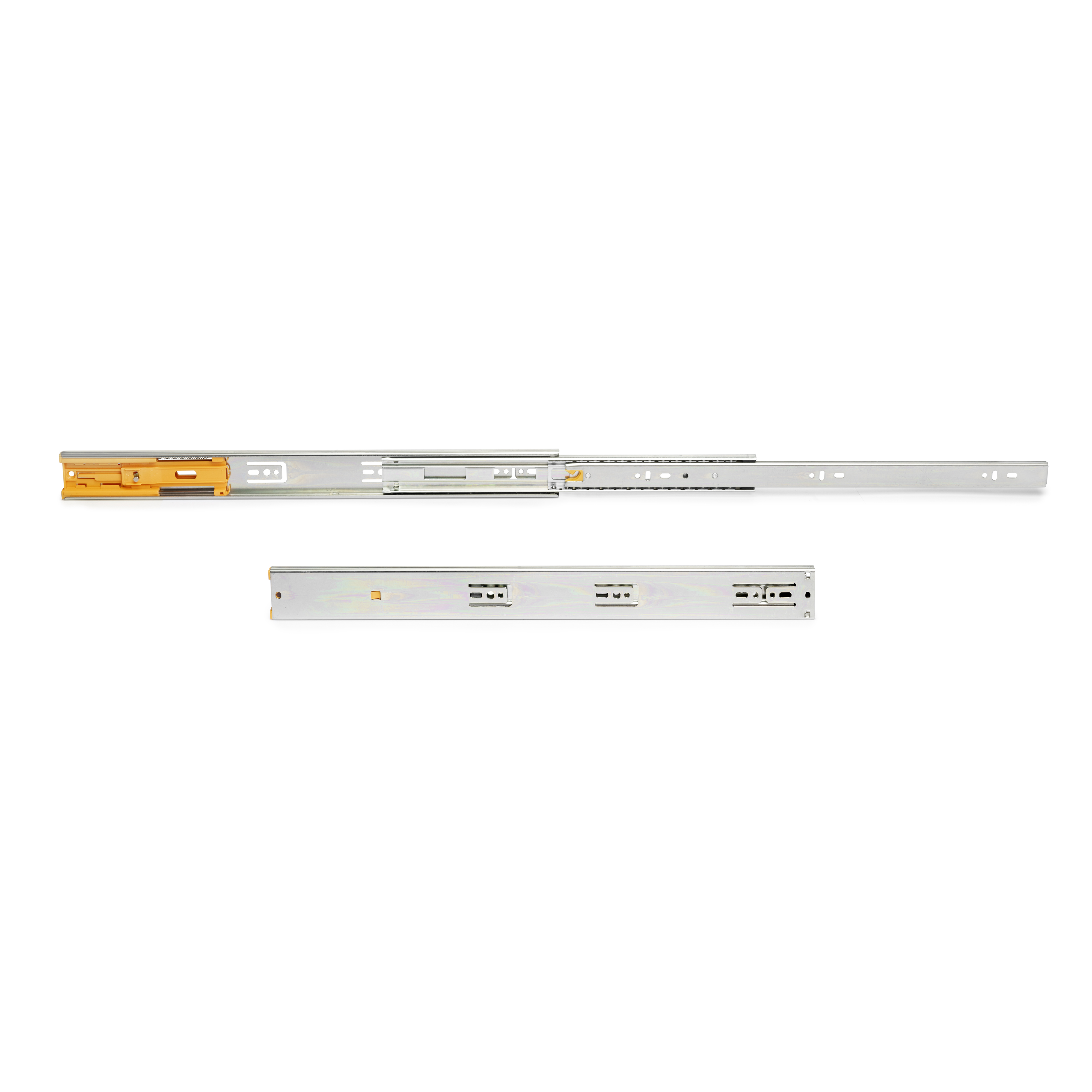 Emuca Guide a sfere per cassetti con estrazione totale e chiusura soft, altezza 45 mm, 550, Zincato bianco, Acciaio