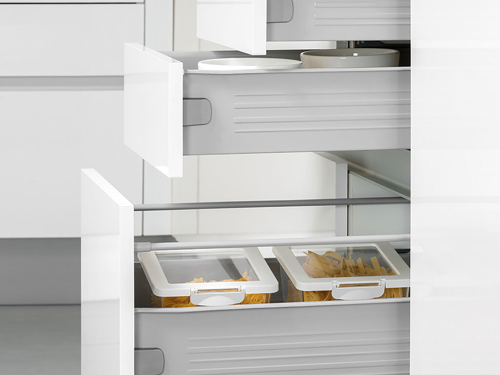 Lot of 10 Ultrabox kitchen drawers, height 118mm, depth 400mm, Steel, Metallic Grey-3