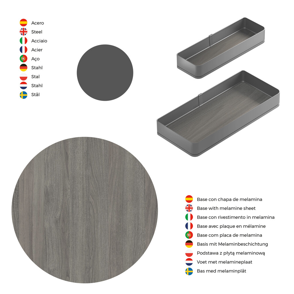 Harmony pull out bottle rack with soft close, Module width 200mm height 700mm, Steel and Wood, Anthracite grey-10