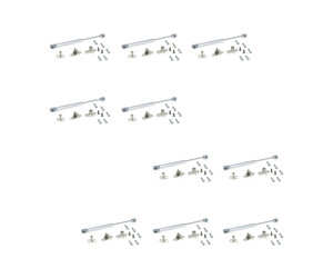 Lote de 10 pistones para puertas elevables H, 5kg, recorrido 100mm, con enganches, Acero y Plástico, Gris metalizado foto del producto