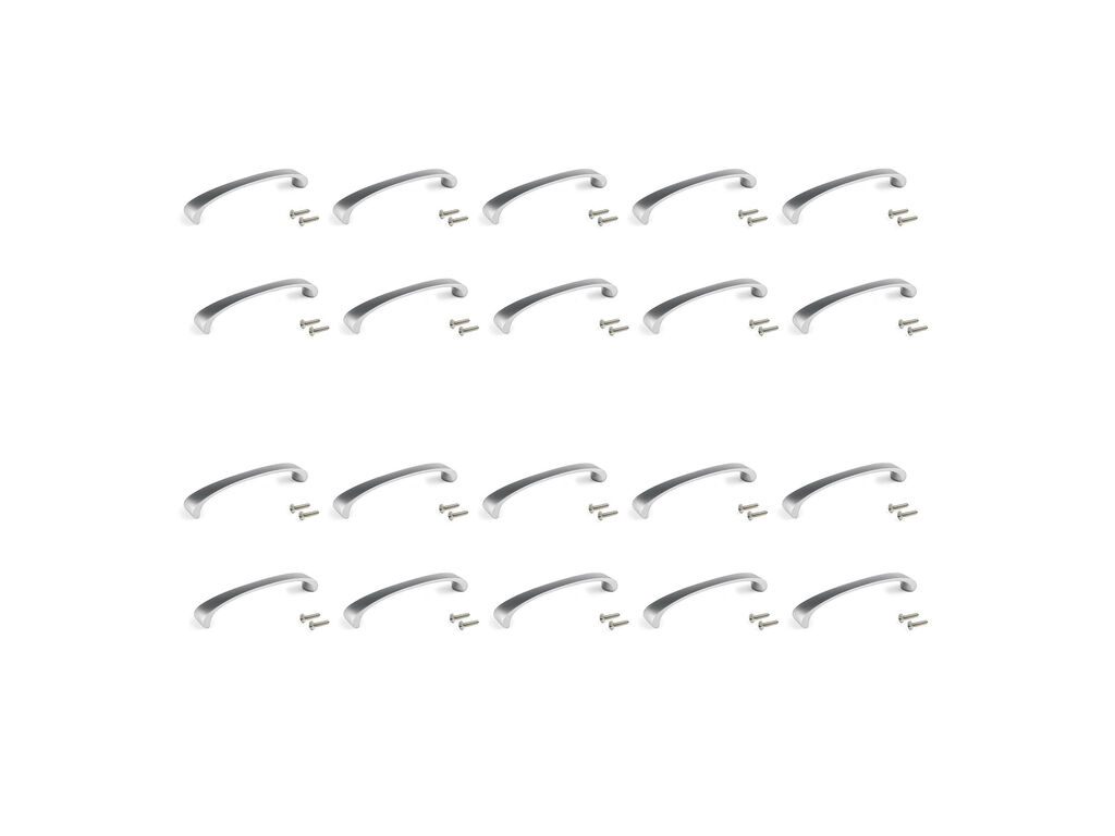 Lot von 20 Möbelgriffe Kyoto, L142mm, 128mm Achsenabstand, Zamak, Nickel satiniert-Primary