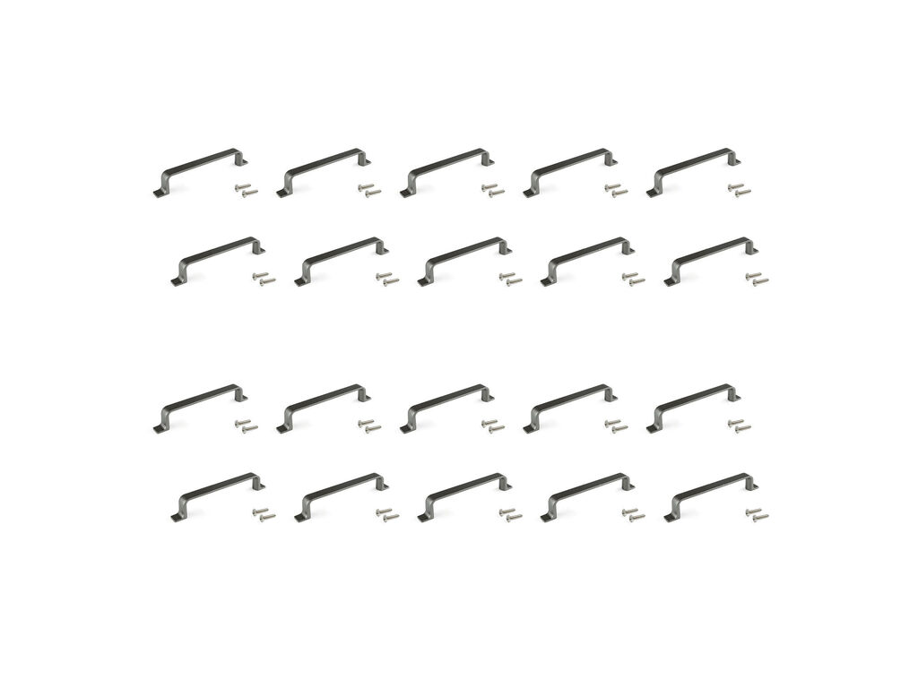 Lot de 20 poignées pour meubles Kobe, L132mm, entraxe 96mm, Zamak, Titane-Primary