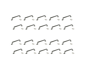 Lot de 20 poign&eacute;es pour meubles Kobe, L132mm, entraxe 96mm, Zamak, Titane photo du produit