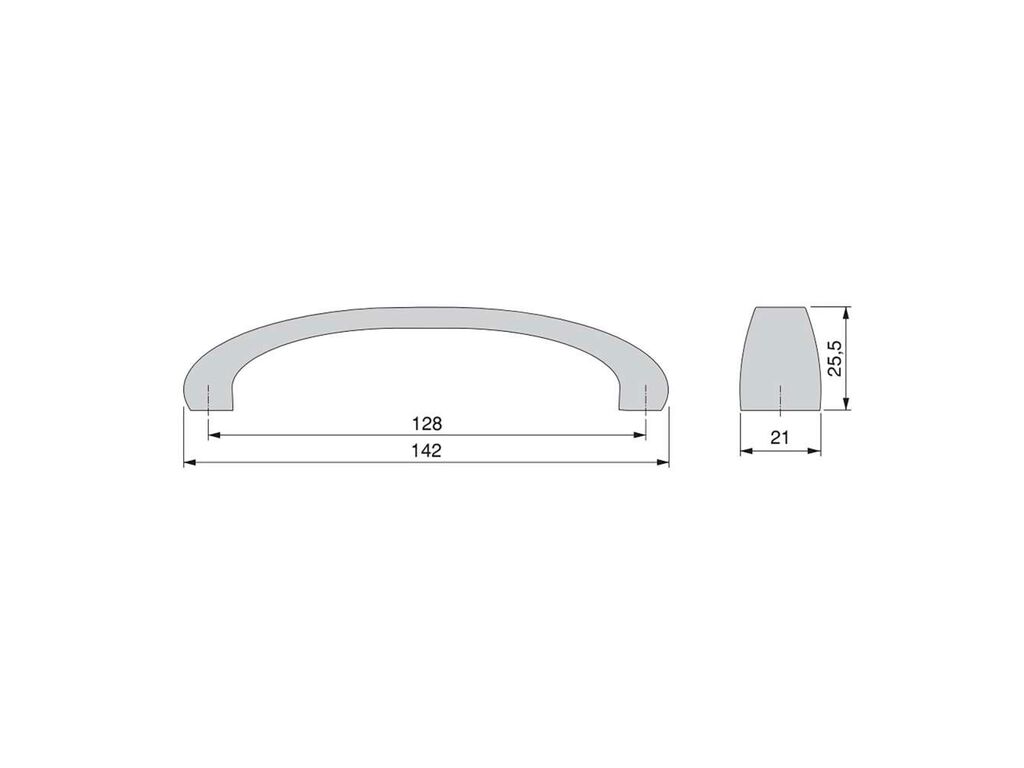 Lot von 20 Möbelgriffe Kyoto, L142mm, 128mm Achsenabstand, Zamak, Nickel satiniert-1