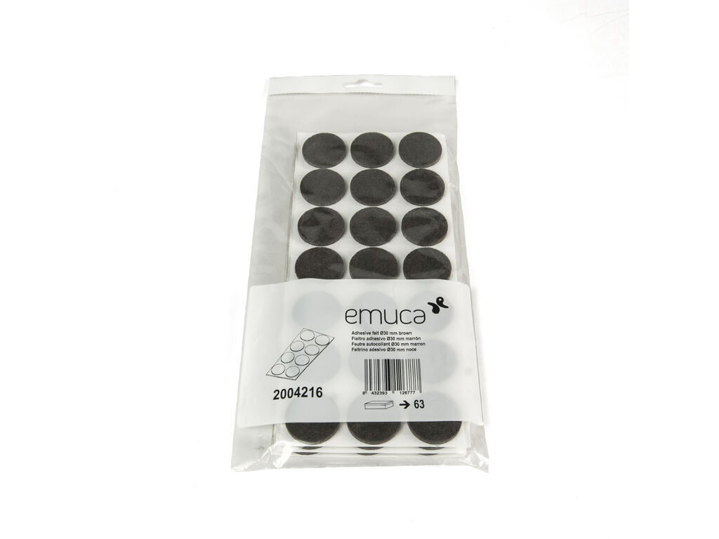 Lote de 630 protectores de fieltro adhesivo circulares para muebles, diámetro 30mm, Fibra, Plástico marrón-2