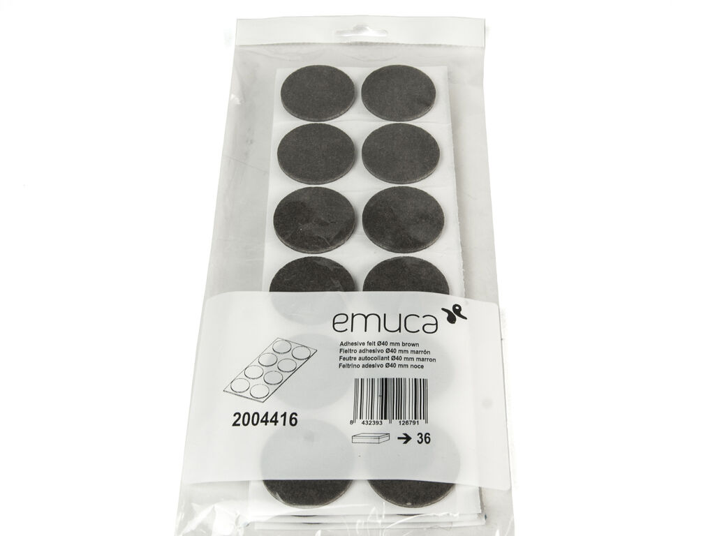 Lot of 360 circular Felt adhesive pads for furniture, diameter 40mm, Fibre, Plastic Brown-2