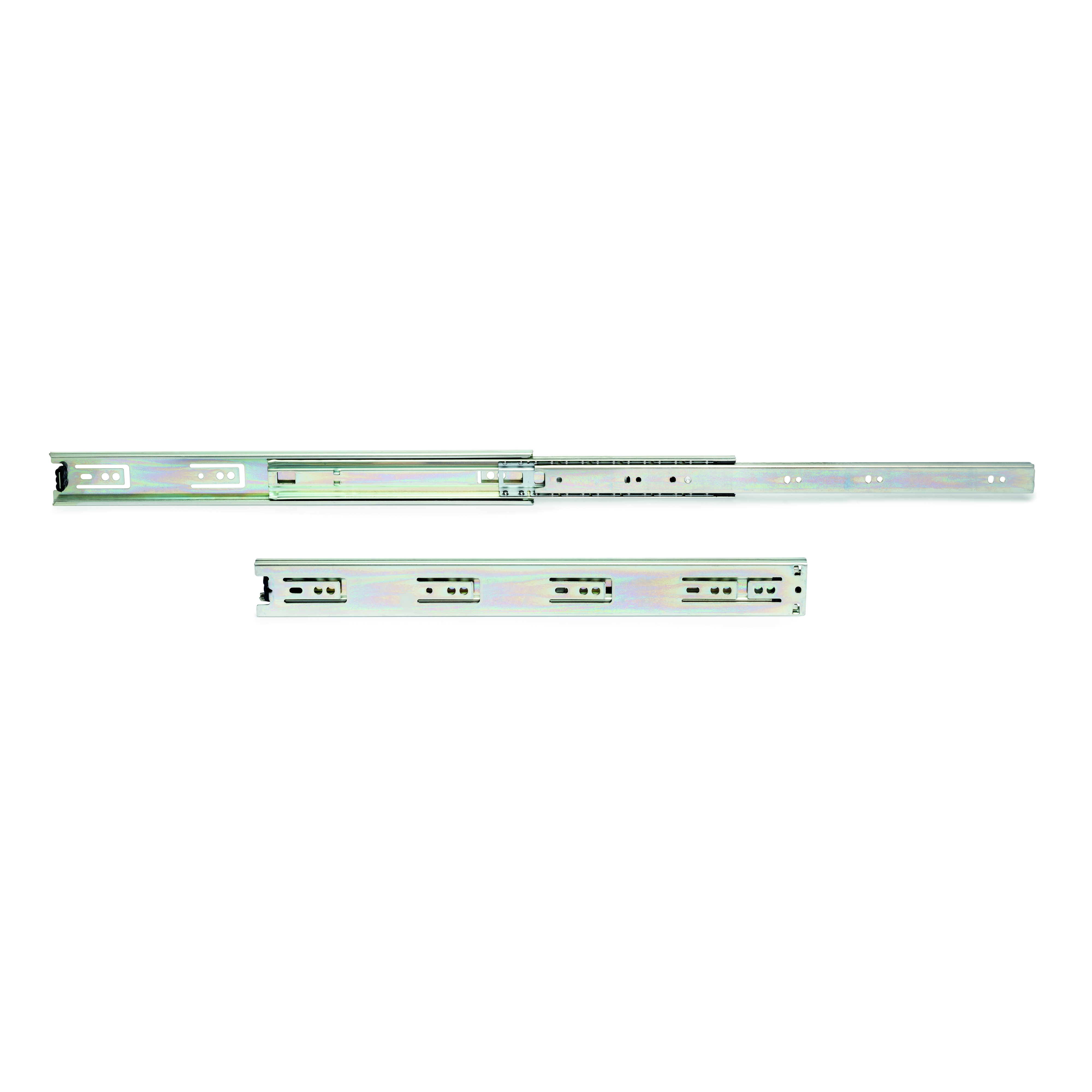 Emuca Guide a sfera per cassetti ad estrazione totale, altezza 45 mm, 650, Zincato bianco, Acciaio