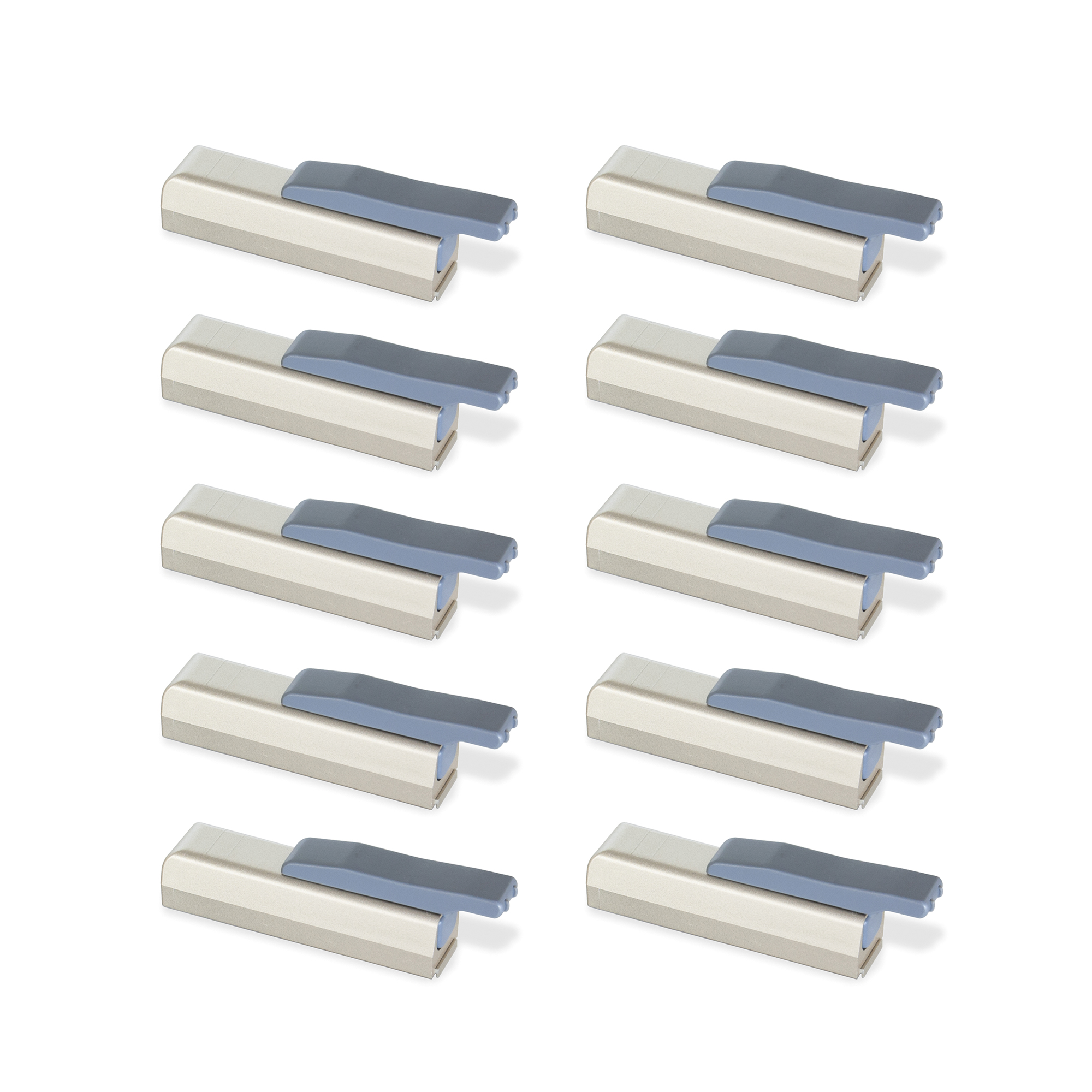 Emuca Pistone ammortizzatore per ante Mildy, Chiusura soft, Plastica, Nichel opaco, 10 u.