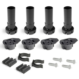 Kit di piedini regolabili per mobile Bone, con base di fissaggio, altezza 120 mm, regolabile 118-160 mm, Tecnoplastica, Nera foto del prodotto