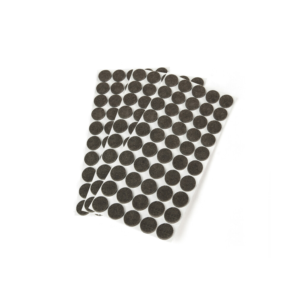 Lot de 150 feutres circulaires adhésifs pour meubles, diamètre 20mm, Fibre, Plastique Marron-Primary