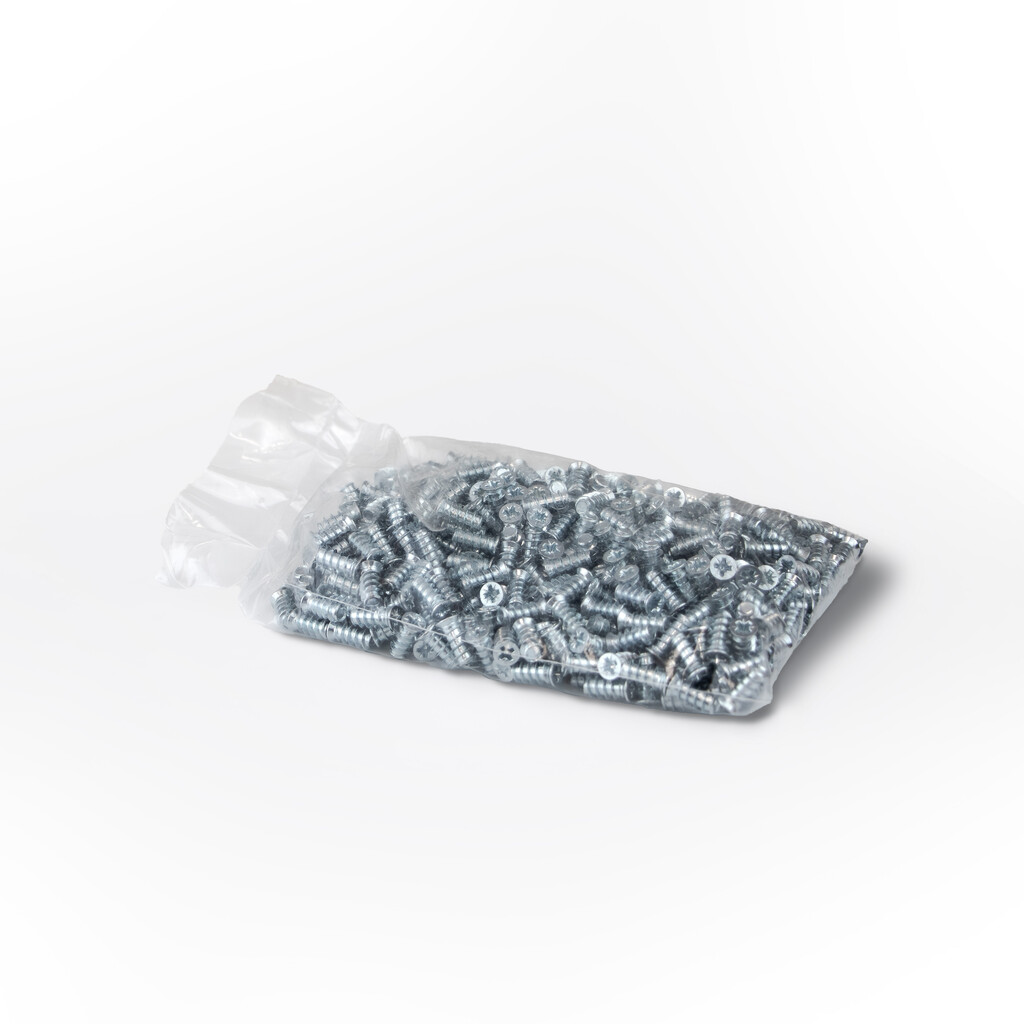 Lot of 500 screws, flat head Pozidrive, diametre 6.2mm, 13mm, Euro, Steel, Zinc Plated-2
