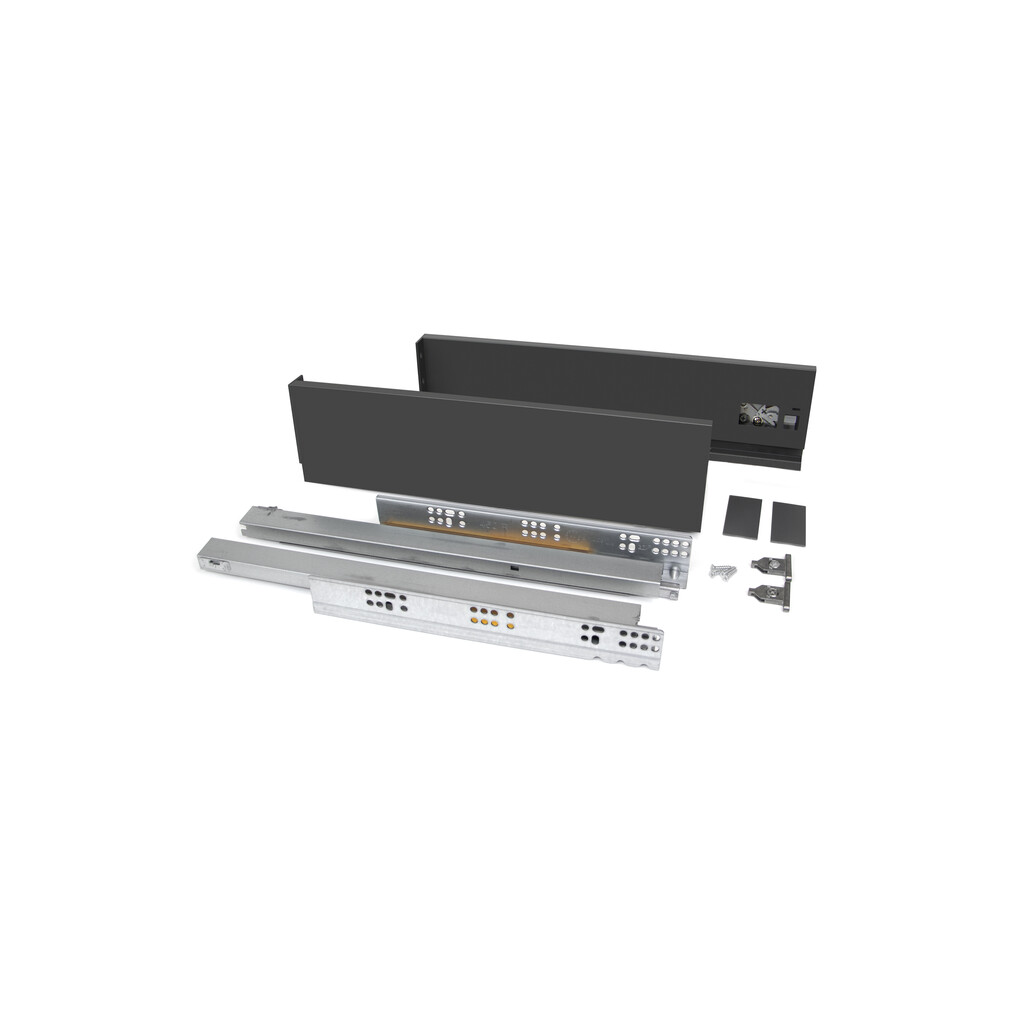 Cassetto esterno Vertex 40kg altezza 93mm, profondità 500mm, Acciaio, Grigio antracite-Primary