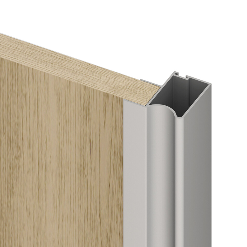 Set aus Hardware set für Placard 81 2-schiebig und sanft Schliessend Kleiderschrank, Wave Profil, Dicke 18mm, Paneele nicht inbegriffen, Matt eloxiert-5