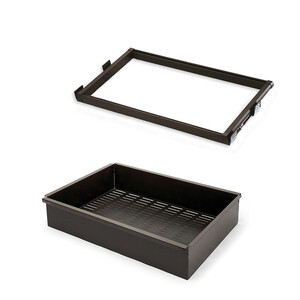 Kit of metal drawer and runner frame for Moka wardrobes, soft closing, adjustable, 900mm module, Steel and Aluminium, Moka colour product photo