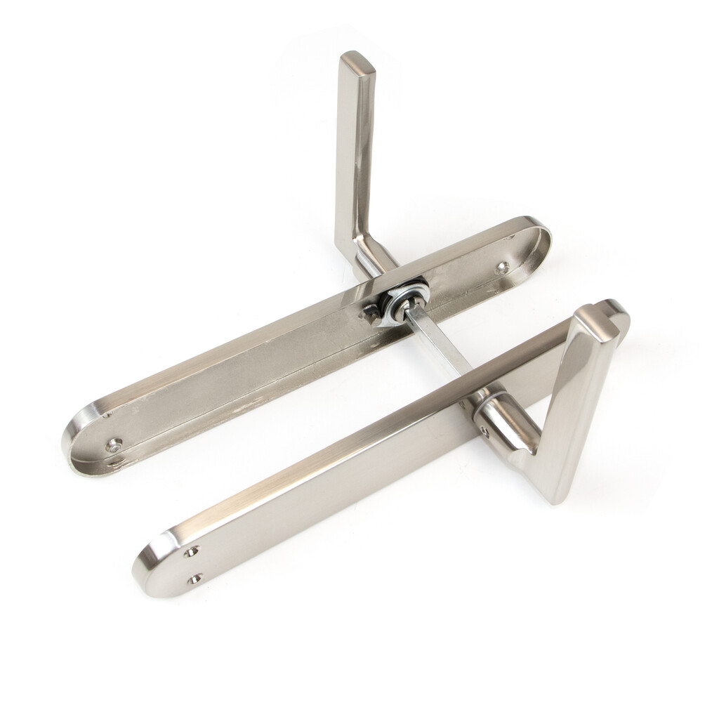 Satz Perth Innentürdrückergarnitur, mit Platte 43x250mm, Aluminium und Zamak, Nickel satiniert-3