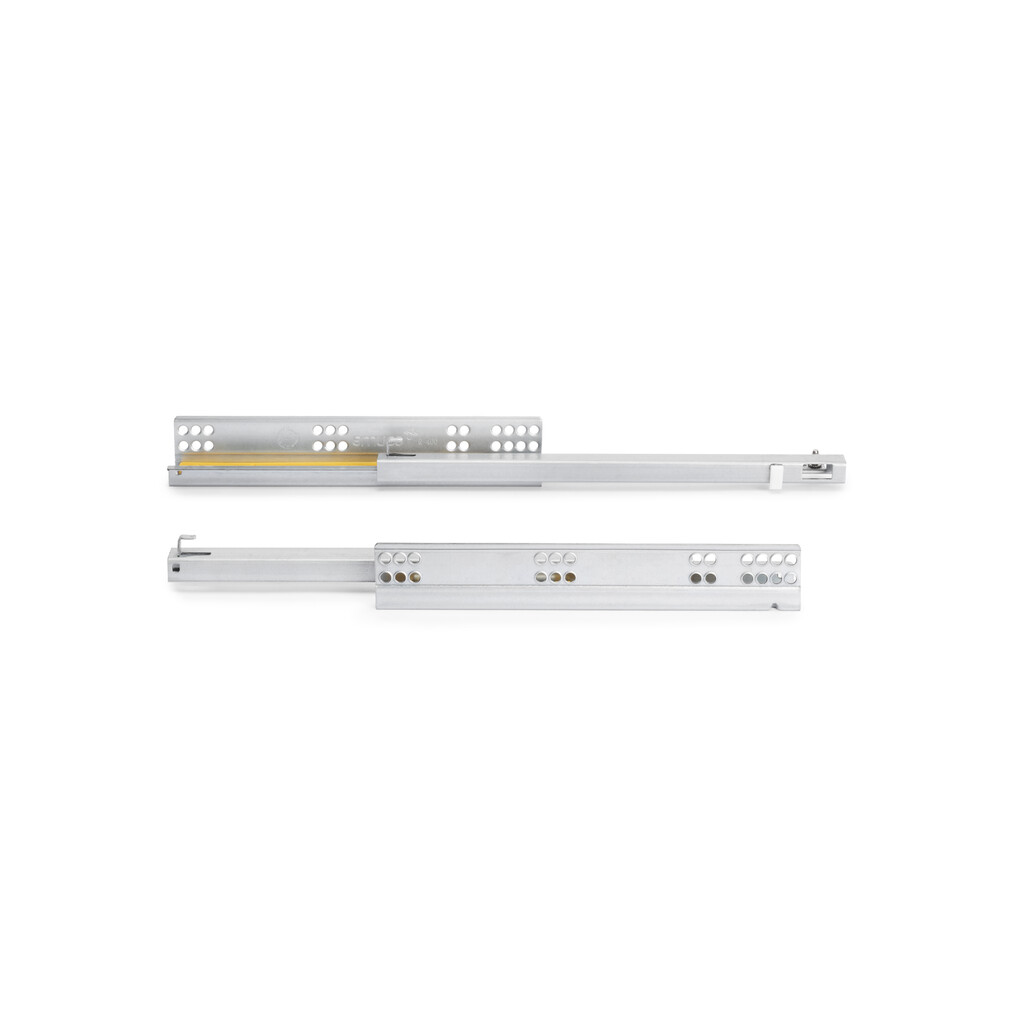 Pair of Concealed runners for drawers Silver, partial extension, with soft closing, depth 340mm, Steel, Zinc plated-Primary