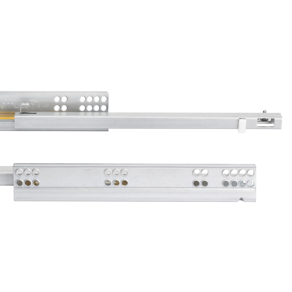Pair of Concealed runners for drawers Silver, partial extension, with soft closing, depth 340mm, Steel, Zinc plated-3