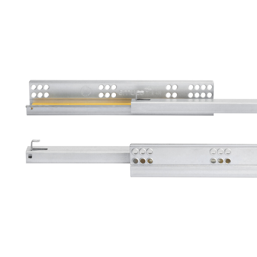 Pair of Concealed runners for drawers Silver, partial extension, with soft closing, depth 340mm, Steel, Zinc plated-4