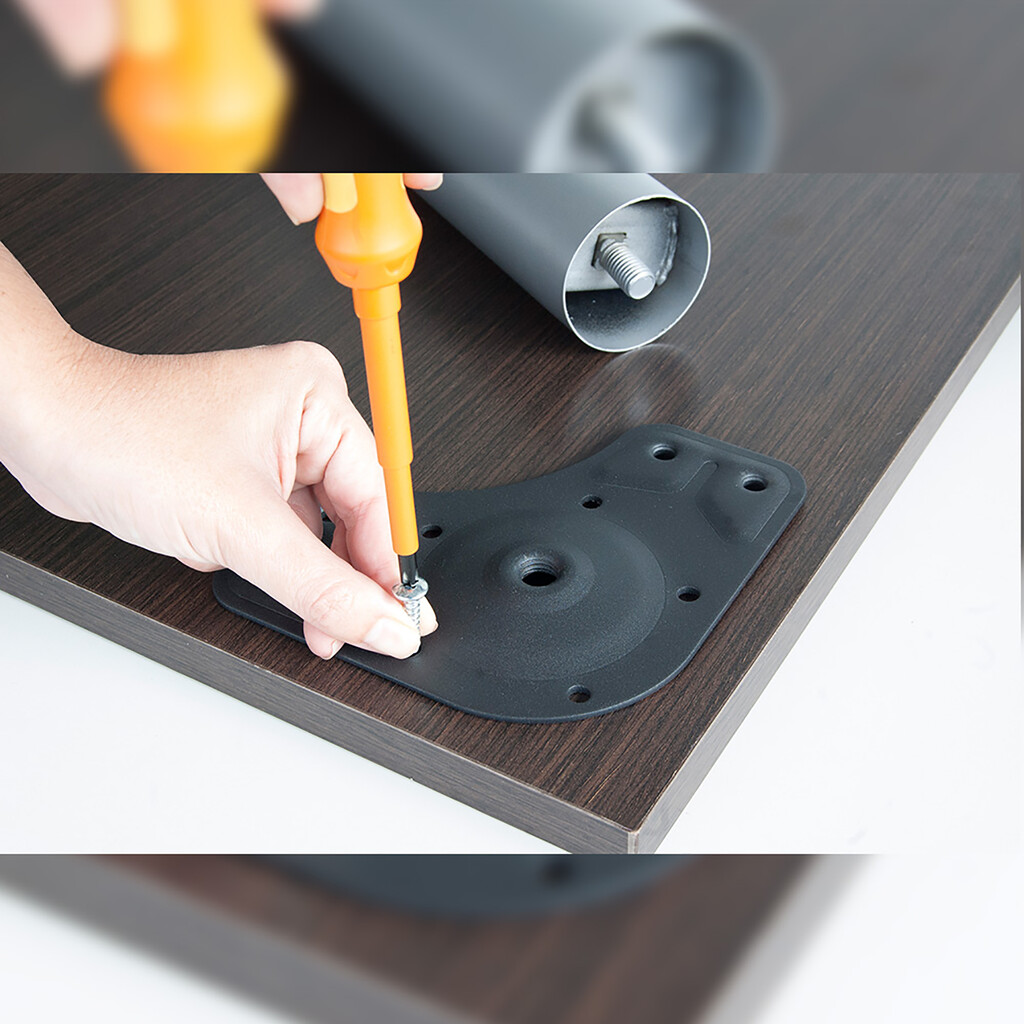 Pied de table, diamètre 60mm, H 870mm, Acier, Chromé-5