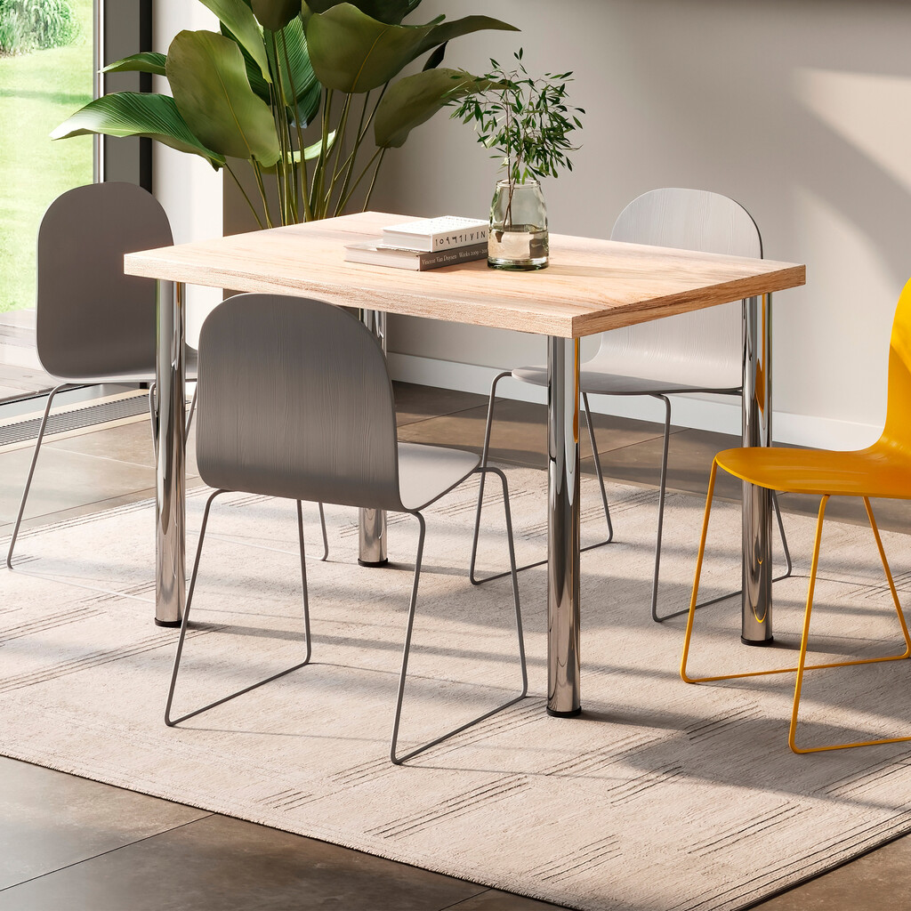 Pied de table, diamètre 60mm, H 870mm, Acier, Chromé-6