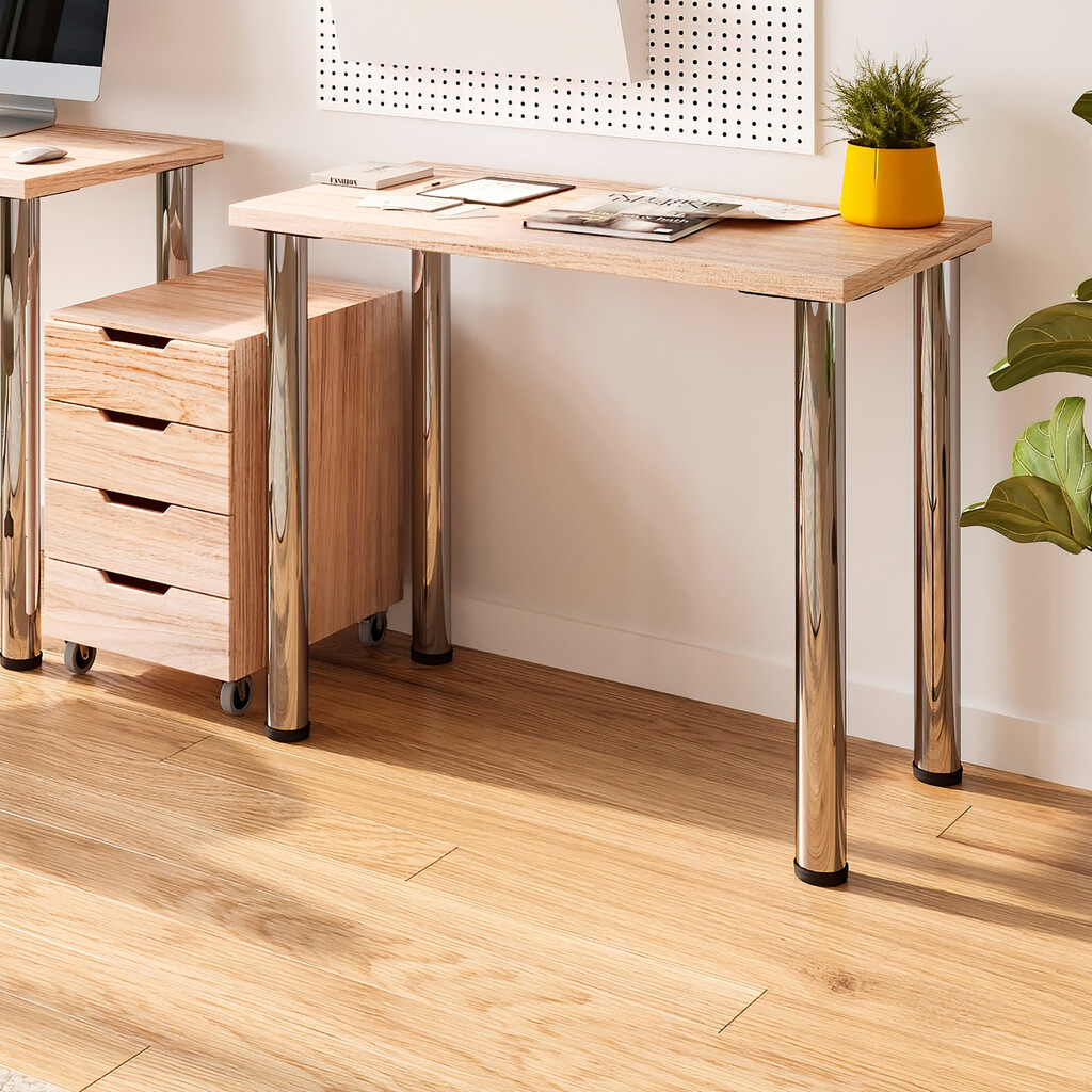 Pied de table, diamètre 60mm, H 870mm, Acier, Chromé-8