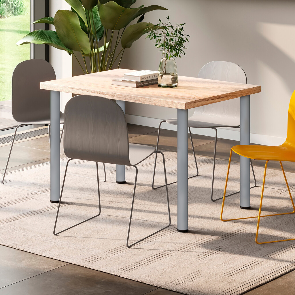 Pied de table, diamètre 60mm, H 870mm, Acier, Peint en aluminium-6